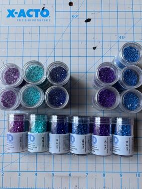 DIAMOND DOTZ Craft Rhinestone Mix - Teal, Navy, Purple, Blue